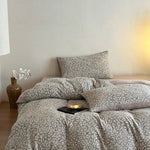 Bedding Set Pre-Washed Cotton-Linen Subtle Leopard Print