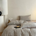 Bedding Set Pre-Washed Cotton-Linen Subtle Leopard Print