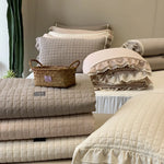 Bedding Set Quilted Breathable Cotton Lace Ruffles