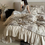 Bedding Set Quilted Patchwork Bedspread & Gathered Bedskirt