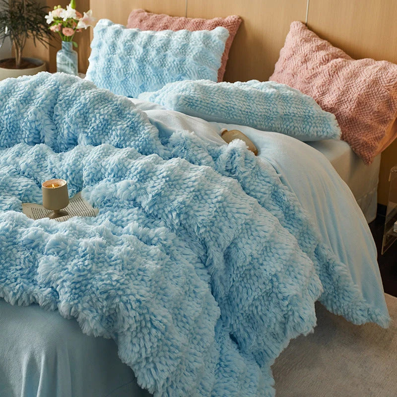 Bedding Set Rabbit Fur Fleece Warm & Breathable