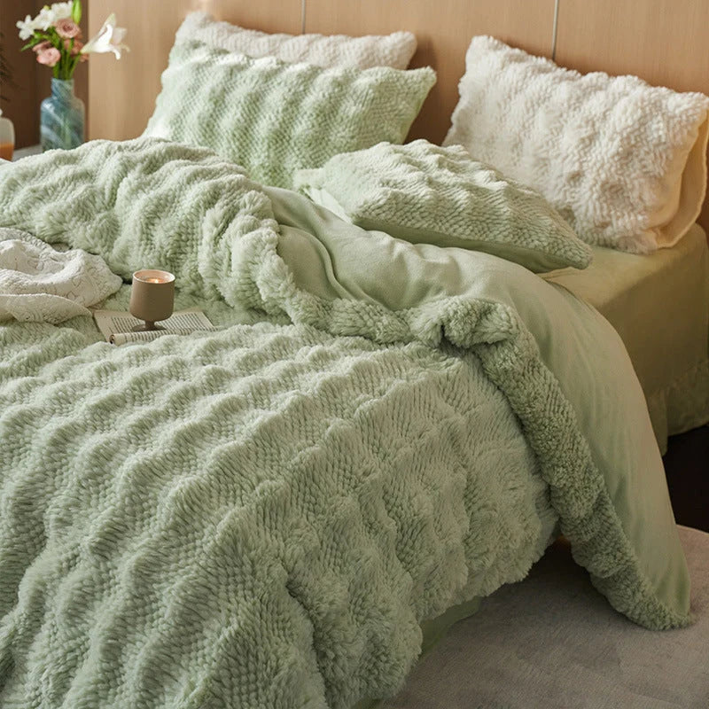 Bedding Set Rabbit Fur Fleece Warm & Breathable