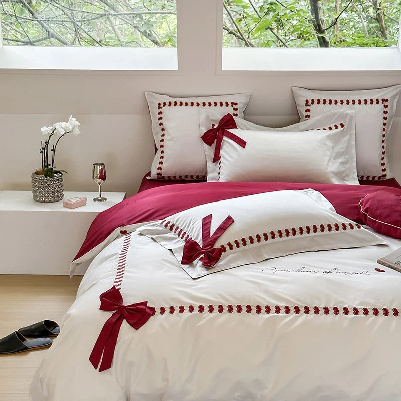 Bedding Set Reversible Breathable Cotton Satin