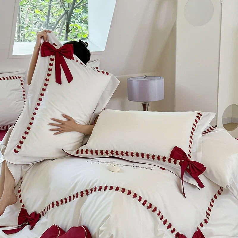 Bedding Set Reversible Breathable Cotton Satin