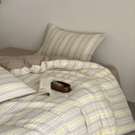 Bedding Set Reversible Cotton-Linen With Fitted Sheet