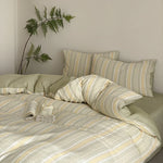 Bedding Set Reversible Cotton-Linen With Fitted Sheet