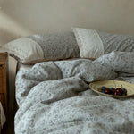 Bedding Set Reversible Cotton Satin Floral Jacquard