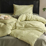 Bedding Set Reversible Cotton Satin & Floral Jacquard