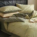 Bedding Set Reversible Cotton Satin Floral Jacquard