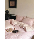 Bedding Set Reversible Cotton Satin & Floral Jacquard