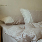 Bedding Set Reversible Cotton Satin Floral Jacquard