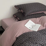 Bedding Set Reversible Floral & Solid Cotton Satin
