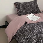 Bedding Set Reversible Floral & Solid Cotton Satin