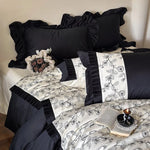 Bedding Set Reversible Satin Botanical Cooling 4-Piece