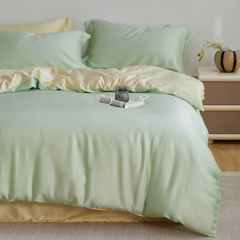 Bedding Set Reversible Satin Silky Soft 4-Piece
