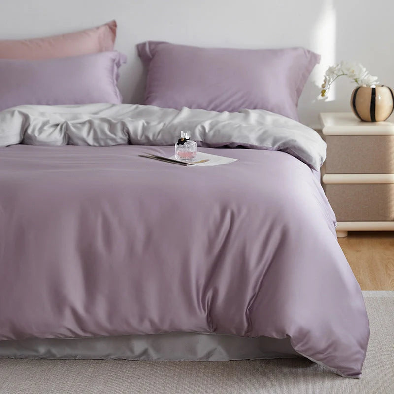 Bedding Set Reversible Satin Silky Soft 4-Piece