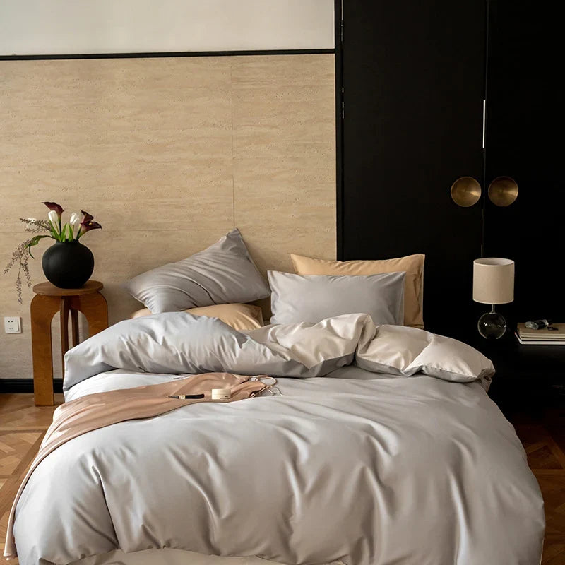 Bedding Set Reversible Woven Satin Temperature-Regulating