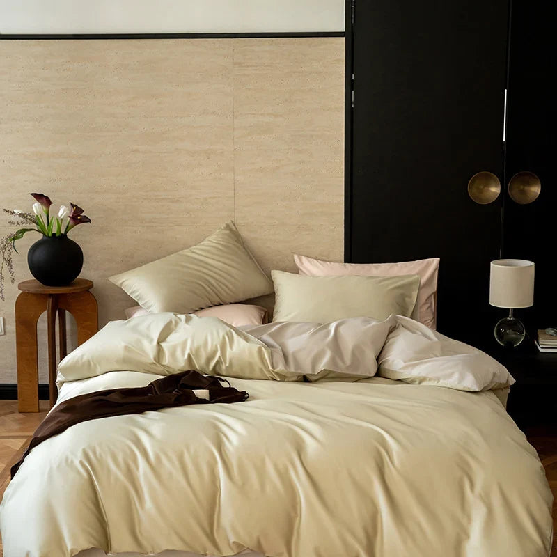 Bedding Set Reversible Woven Satin Temperature-Regulating