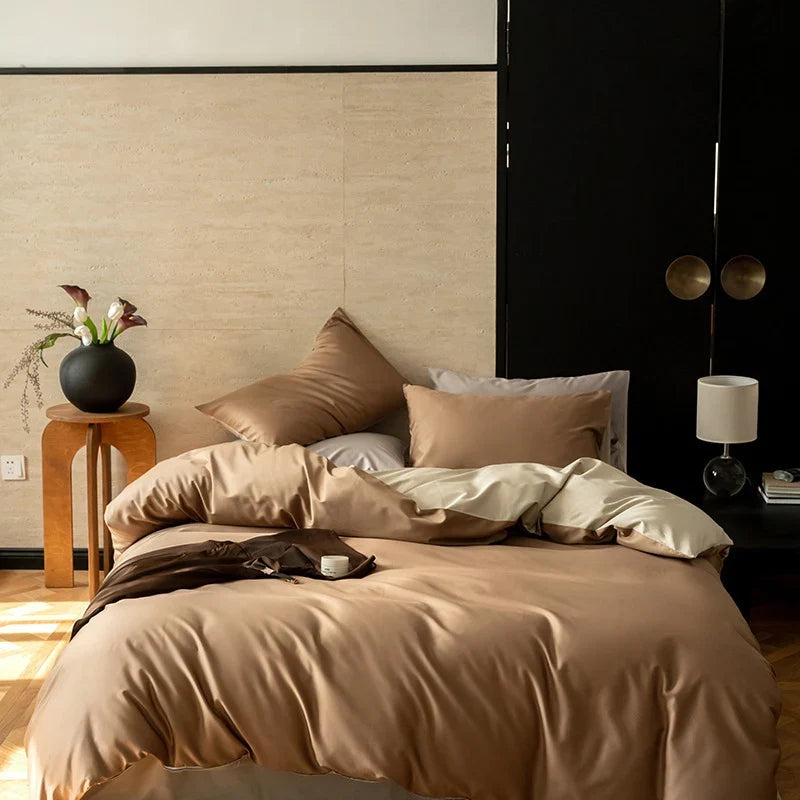 Bedding Set Reversible Woven Satin Temperature-Regulating