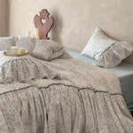 Bedding Set Ruffled Hem & Floral Breathable Cotton Blend