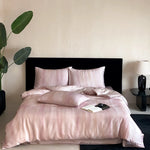 Bedding Set Satin Breathable 4-Piece Machine-Washable