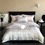 Bedding Set Satin Breathable Floral Relief Embroidery