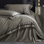Bedding Set Satin Cotton Breathable Fine Piping 4-Piece Set