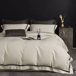 Bedding Set Satin Cotton Breathable Fine Piping 4-Piece Set