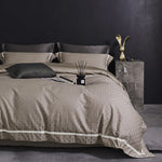 Bedding Set Satin Cotton Breathable Fine Piping 4-Piece Set
