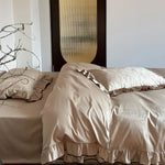 Bedding Set Satin Floral Jacquard 4-Piece