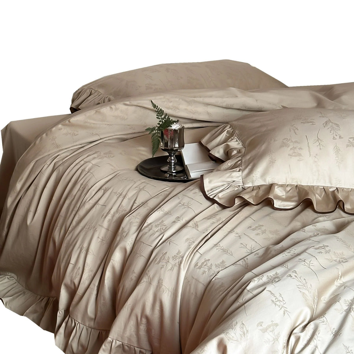 Bedding Set Satin Floral Jacquard 4-Piece