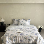 Bedding Set Satin Floral Print Silky Smooth 4-Piece