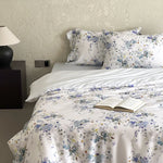 Bedding Set Satin Floral Print Silky Smooth 4-Piece