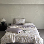 Bedding Set Satin Floral Print Silky Smooth 4-Piece