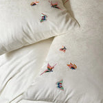 Bedding Set Satin Jacquard Embroidered Butterflies 4-Piece