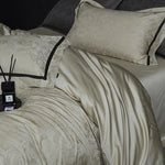Bedding Set Satin Jacquard Floral 4-Piece