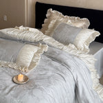 Bedding Set Satin Jacquard Pleated Ruffles