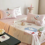 Bedding Set Satin Quilted Animal Appliqués