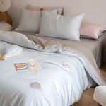 Bedding Set Satin Reversible With Plush Pillow Included