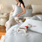 Bedding Set Satin Reversible With Plush Pillow Included