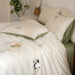 Bedding Set Satin Reversible With Plush Pillow Included