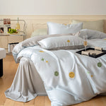 Bedding Set Satin Reversible With Plush Pillow Included
