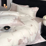 Bedding Set Satin Rose & Butterfly Embroidery