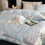 Bedding Set Satin Rose & Butterfly Embroidery