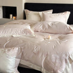 Bedding Set Satin Rose & Butterfly Embroidery