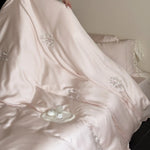 Bedding Set Satin Ruffled Embroidered 4-Piece Set