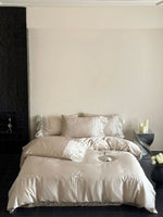 Bedding Set Satin Ruffled Embroidered 4-Piece Set