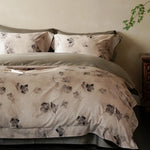 Bedding Set Satin Temperature-Regulating Floral Watercolor