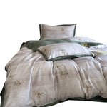 Bedding Set Silky Satin Breathable Bamboo Print