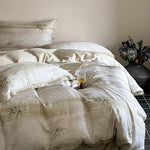Bedding Set Silky Satin Breathable Bamboo Print